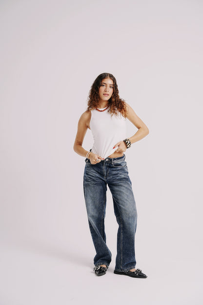 The white double layered tanktop