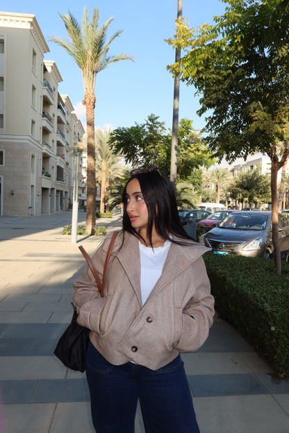 The biscuit beige half coat